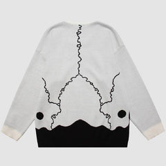 Suéter con estampado de calavera horrible