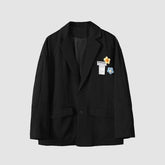 Blazer con decoración de flores de punto