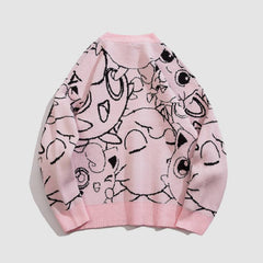 Harajuku Cartoon Strickpullover