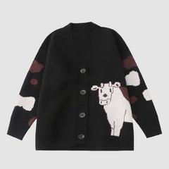 Süßer Cardigan mit Kuhmuster