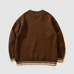 Pullover mit Smiley-Bär-Print + Mini-Tasche mit Bär