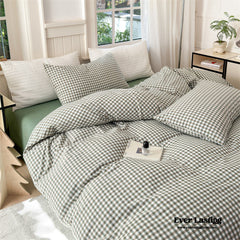 Gingham Bedding Set - Green