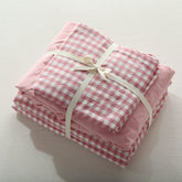 Gingham Bedding Set - Pink