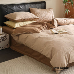 Hidden Garden Jacquard Floral Bedding Set - Tan Pink