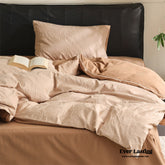 Hidden Garden Jacquard Floral Bedding Set - Tan Pink