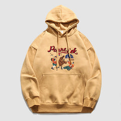 Kapuzenpullover mit Cartoon-Stickerei