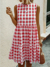 Vestido a cuadros con vuelo