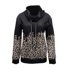 Leopard Print Double Drawstring Sweatshirt