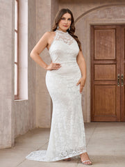 Vestido de noche con escote en V profundo y encaje sin espalda para banquete, vestido de dama de honor para boda