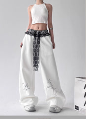 Retro Lace Casual Trousers