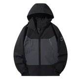 Color-Block Three-Proof Design Hooded Jacket