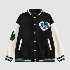 Baseballjacke mit Erdstickerei