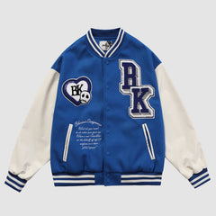 Farblich passende Armband-Baseballjacke