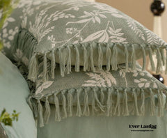 Jacquard Tufted Floral Bedding Set - Green