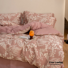 Jacquard Tufted Floral Bedding Set - Pink