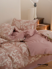 Jacquard Tufted Floral Bedding Set - Pink