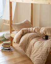 Jersey Knit Boho Twin Dorm Bedding Set - Beige Nude