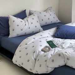 Jersey Knit Cotton Floral Bedding Set - Blue Ocean