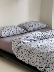 Jersey Knit Cotton Floral Bedding Set - Blueberry