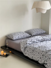 Jersey Knit Cotton Floral Bedding Set - Blueberry