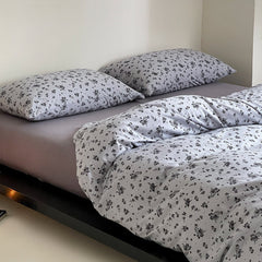 Jersey Knit Cotton Floral Bedding Set - Blueberry