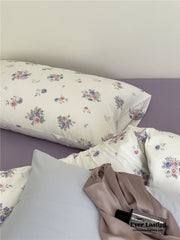 Jersey Knit Cotton Floral Bedding Set - Lavender