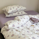 Jersey Knit Cotton Floral Bedding Set - Lavender