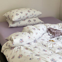 Jersey Knit Cotton Floral Bedding Set - Lavender