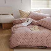Jersey Knit Dotted Bedding Set - Pink