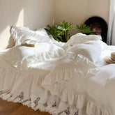 Liliane Elegant Ruffle Double Gauze Bedding Set - Hollow Out