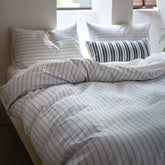 Lina Minimalist White Striped Bedding Set