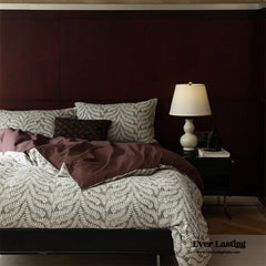 Lucien Silky Vintage Jacquard Bedding Set - Brown