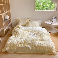 Marshmallow Puff Ruffle Bedding Set - Yellow