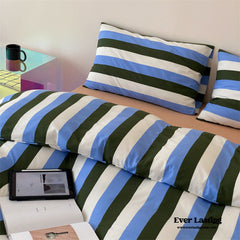 Maximalist Striped Bedding Set - Blue