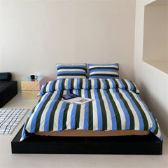 Maximalist Striped Bedding Set - Blue