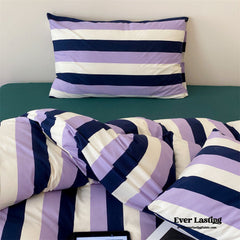 Maximalist Striped Bedding Set - Purple