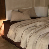 Millard Geometric Jacquard Bedding Set - Beige