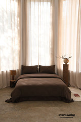 Millard Geometric Jacquard Bedding Set - Brown