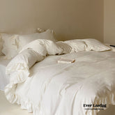 Mimi Ribbon Ruffle White Bedding Set