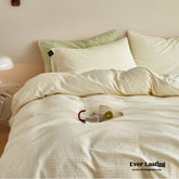 Minimal Jacquard Bedding Set - Cream White