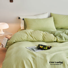 Minimal Jacquard Bedding Set - Green