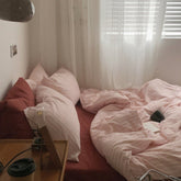 Minimalist Pink Striped Bedding Set