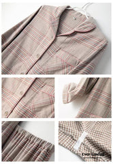 Minimalist Plaid Breathable Couple Pajama Set