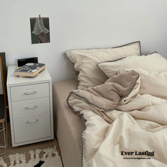 Minimalist Solid Velvet Neutral Bedding Set - Brown