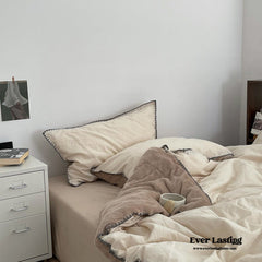 Minimalist Solid Velvet Neutral Bedding Set - Brown