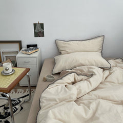 Minimalist Solid Velvet Neutral Bedding Set - Brown