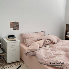 Minimalist Solid Velvet Neutral Bedding Set - Pink