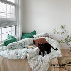 Mint Boho Vintage Bedding Set