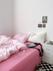 Mixed Color Bedding Set - Barbie Pink + Pastel Pink