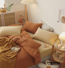 Mixed Color Bedding Set - Custard + Orange